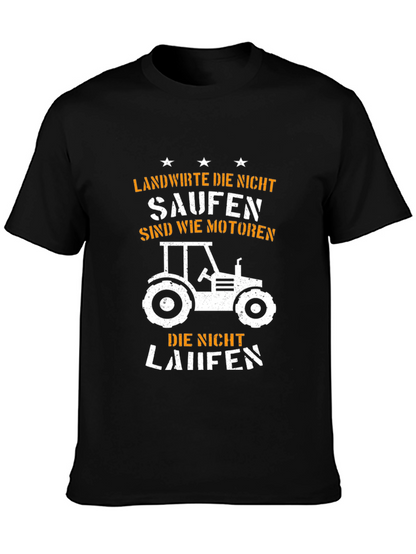 Camiseta Negra Granjero Tractor - Humor Alemán