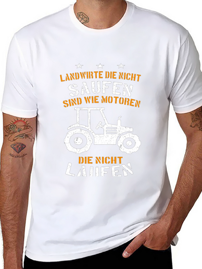 Camiseta Negra Granjero Tractor - Humor Alemán