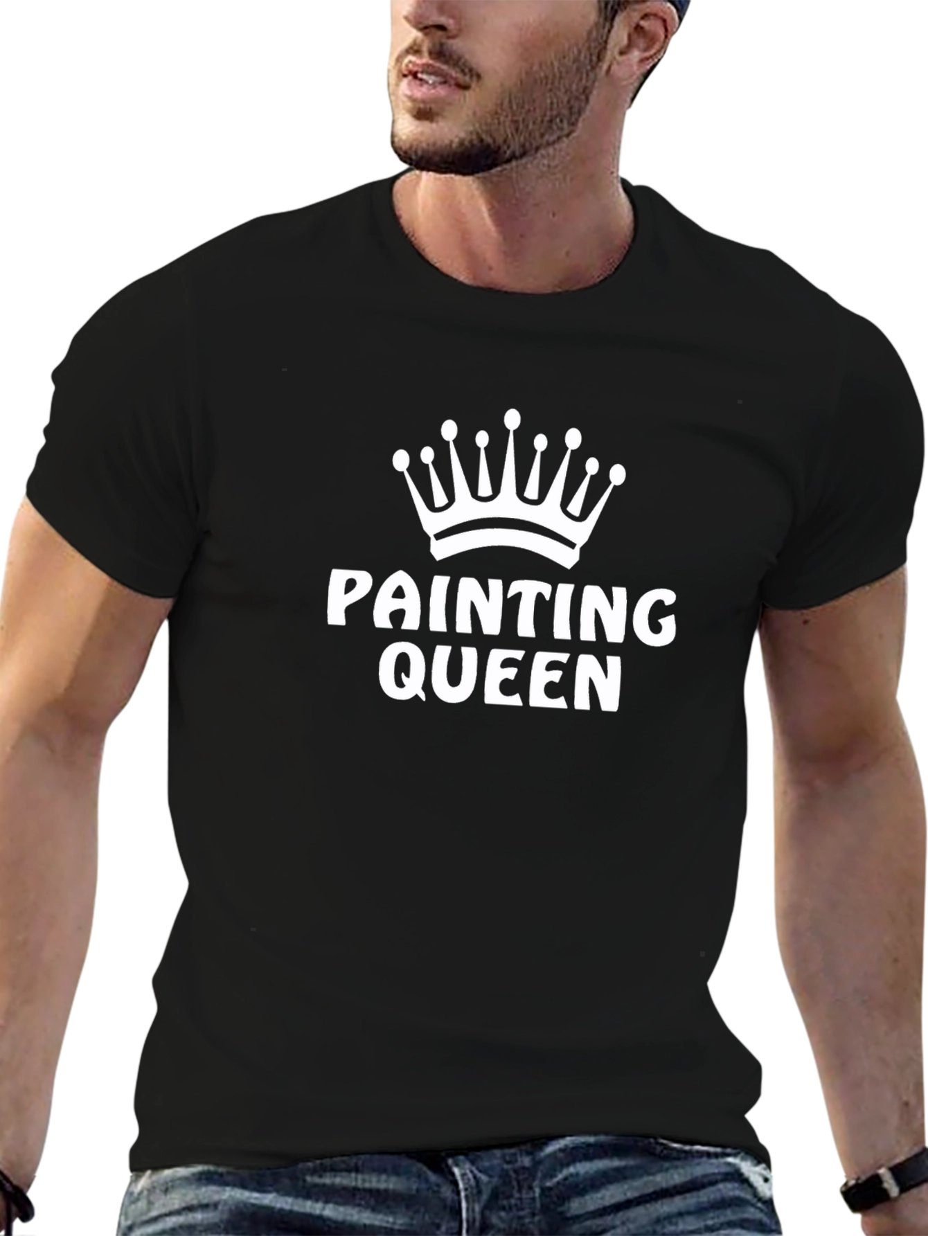 Camiseta Negra Painting Queen con Corona