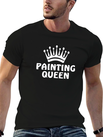 Camiseta Negra Painting Queen con Corona