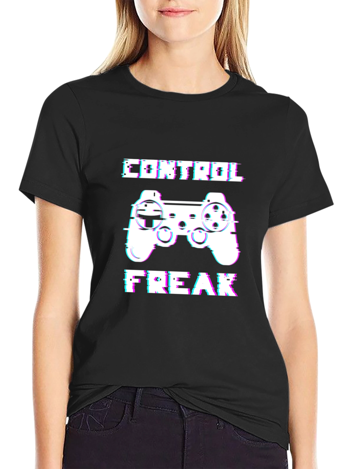 Camiseta Negra Control Freak Gamer
