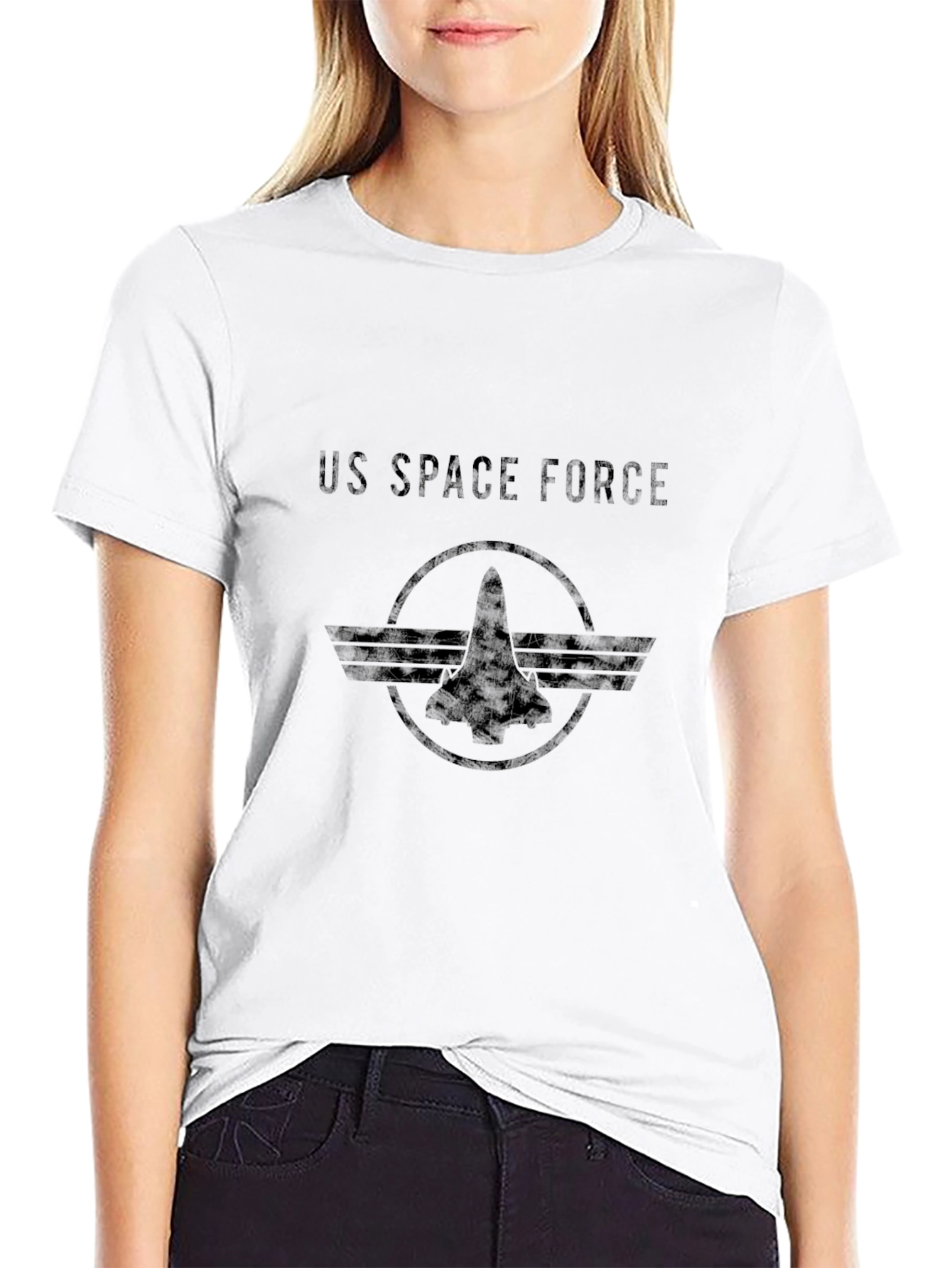 Camiseta Negra US Space Force Hombre