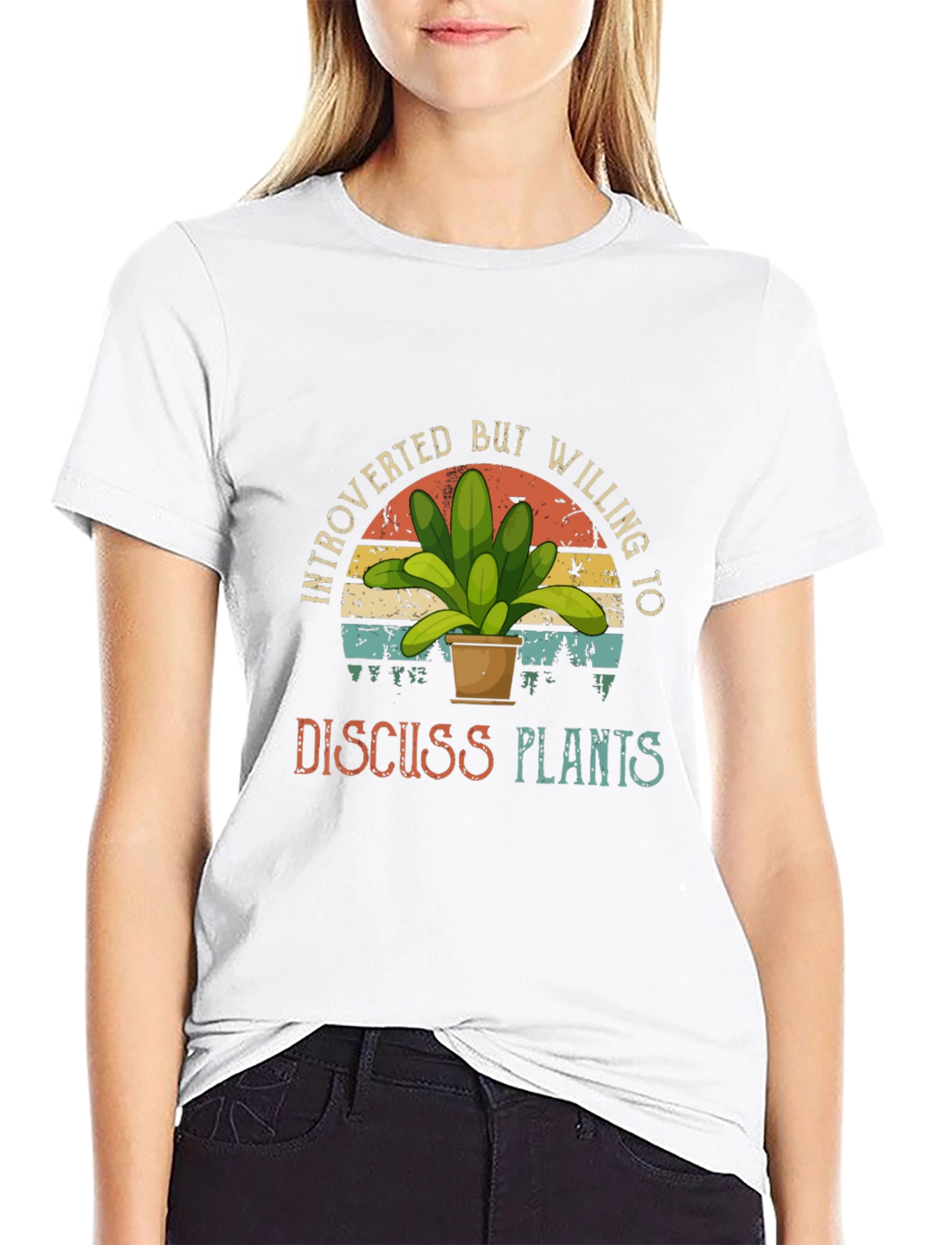 Camiseta Negra Introvertido Plantas