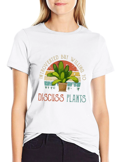 Camiseta Negra Introvertido Plantas