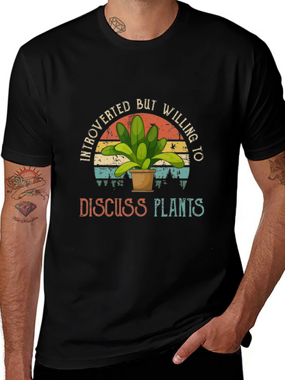 Camiseta Negra Introvertido Plantas