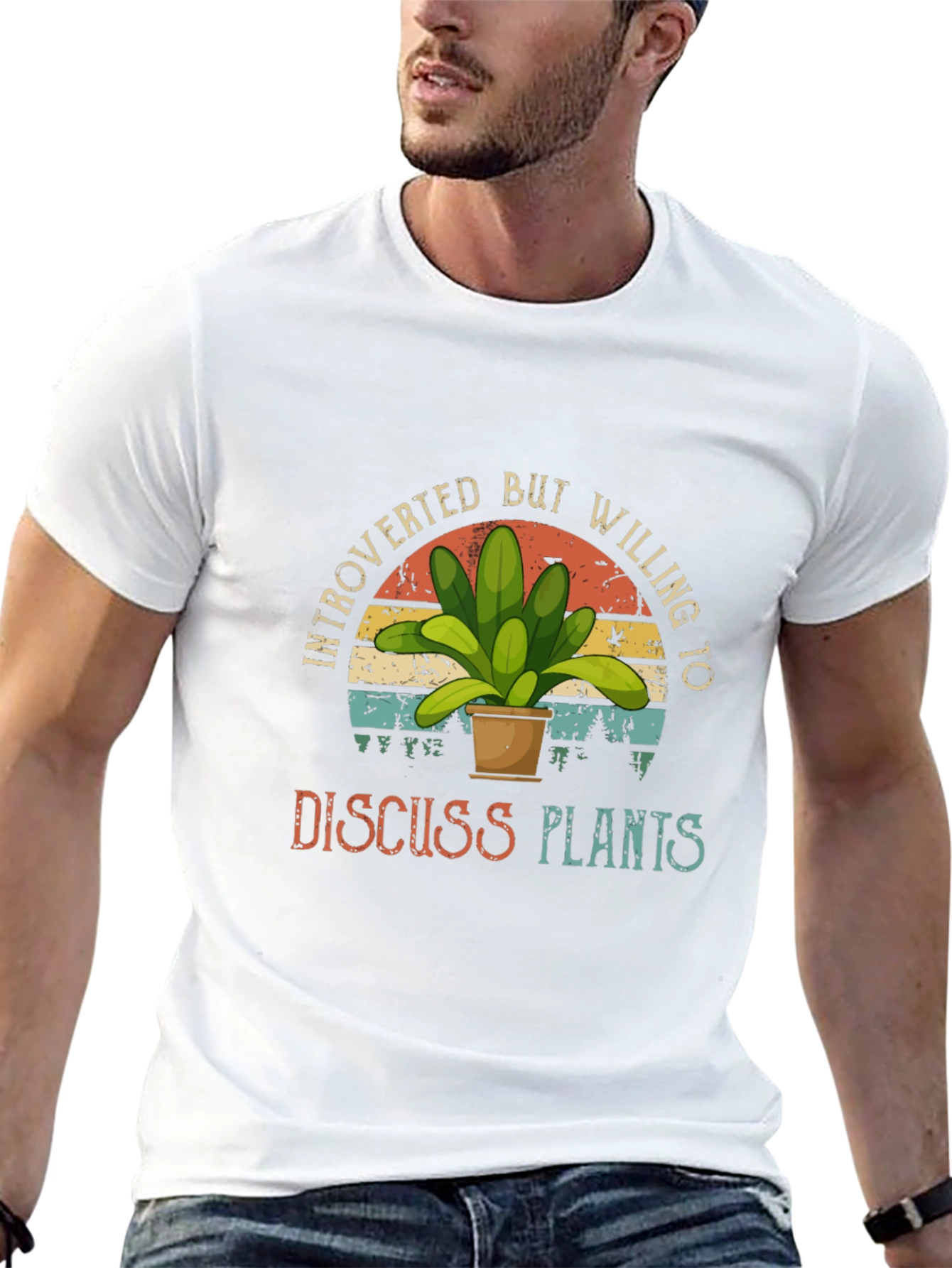 Camiseta Negra Introvertido Plantas