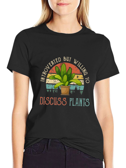 Camiseta Negra Introvertido Plantas
