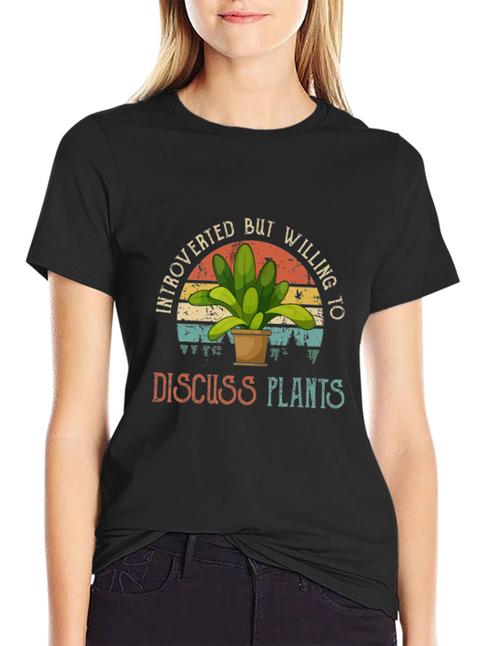Camiseta Negra Introvertido Plantas
