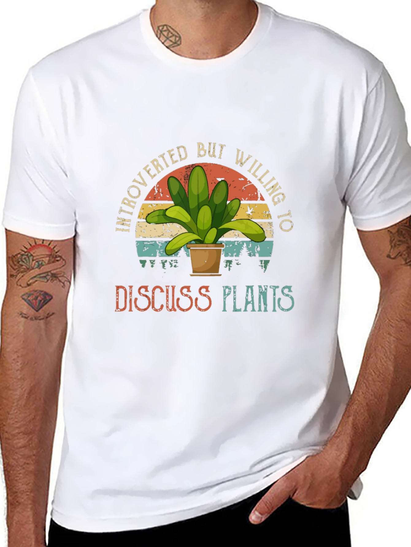 Camiseta Negra Introvertido Plantas