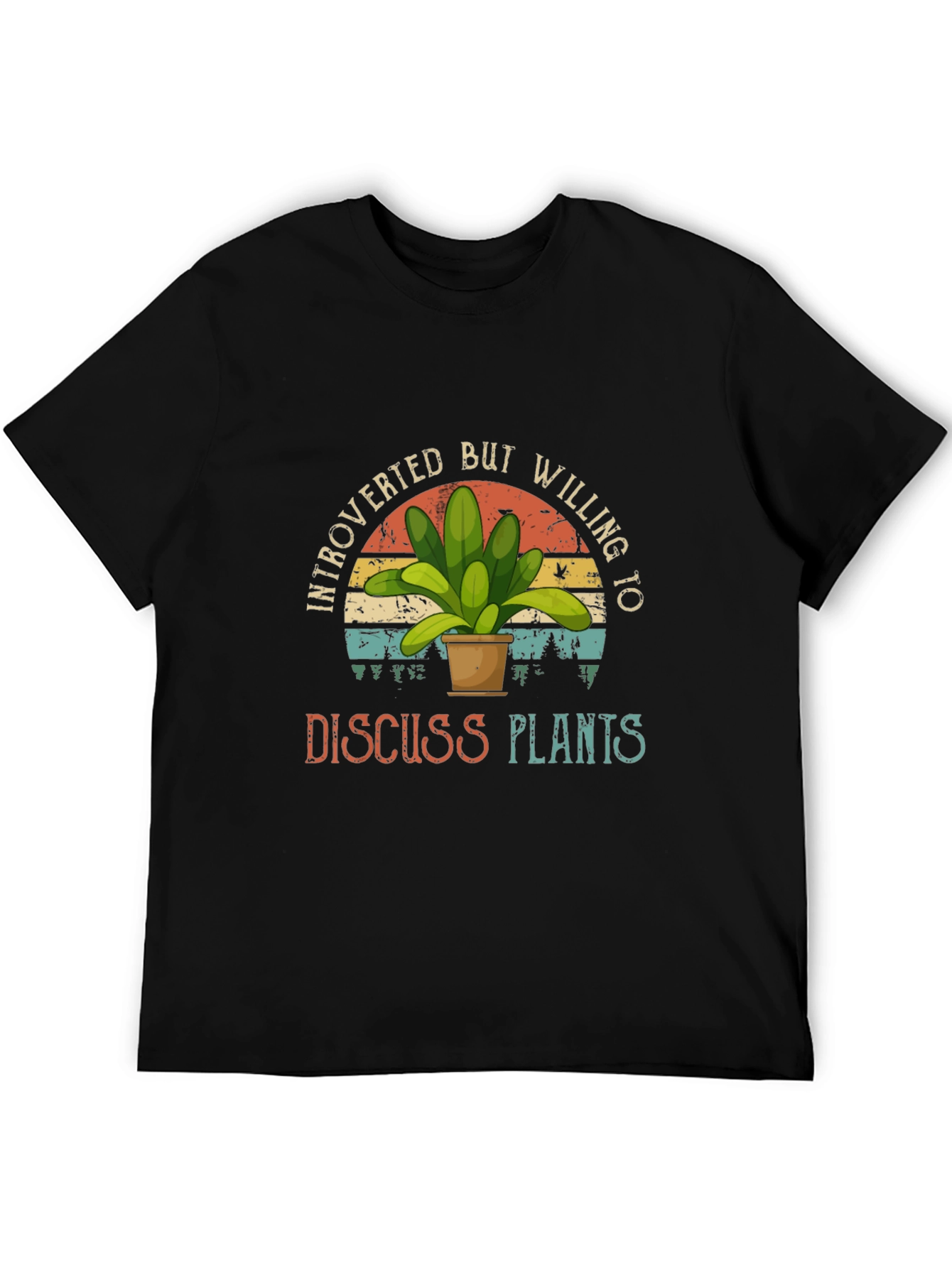 Camiseta Negra Introvertido Plantas