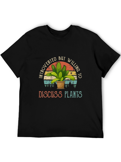 Camiseta Negra Introvertido Plantas