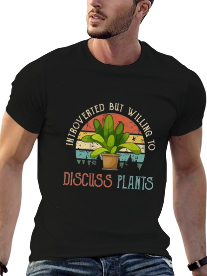 Camiseta Negra Introvertido Plantas