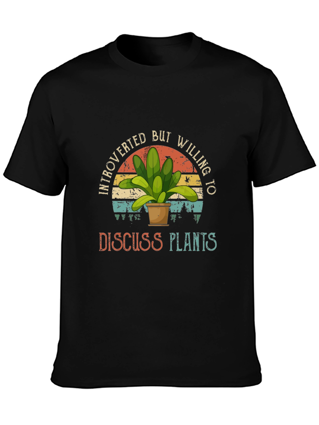 Camiseta Negra Introvertido Plantas