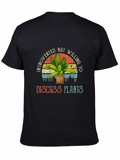 Camiseta Negra Introvertido Plantas