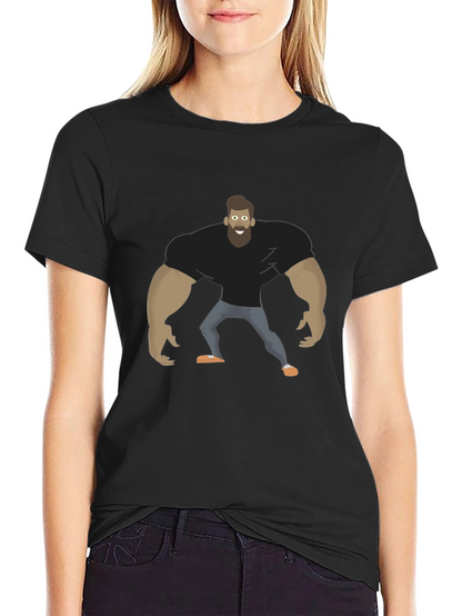 Camiseta Negra Hombre Musculoso Diseño Divertido