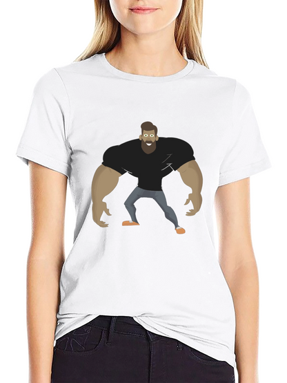 Camiseta Negra Hombre Musculoso Diseño Divertido