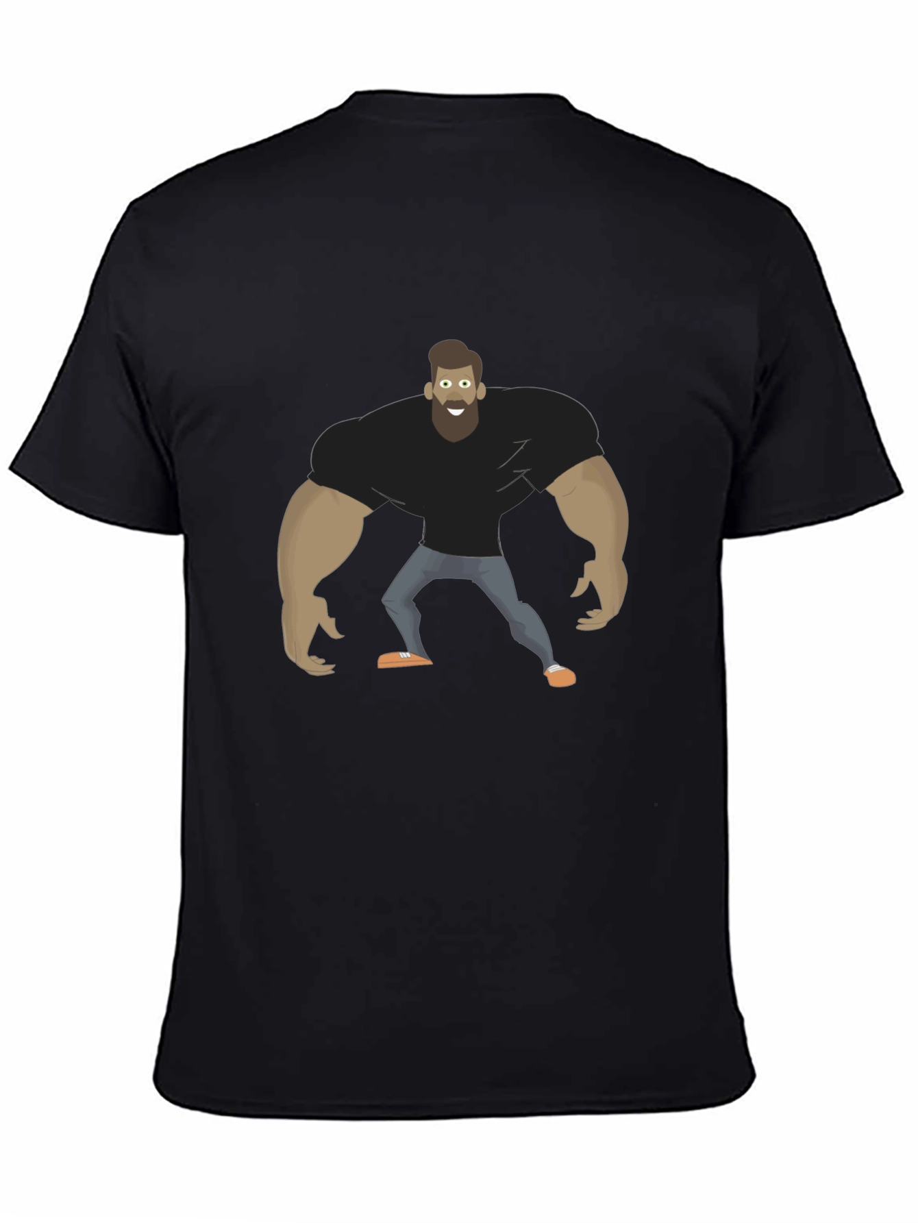 Camiseta Negra Hombre Musculoso Diseño Divertido