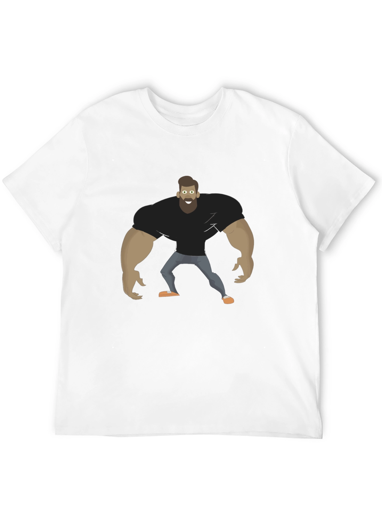 Camiseta Negra Hombre Musculoso Diseño Divertido