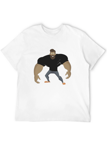 Camiseta Negra Hombre Musculoso Diseño Divertido