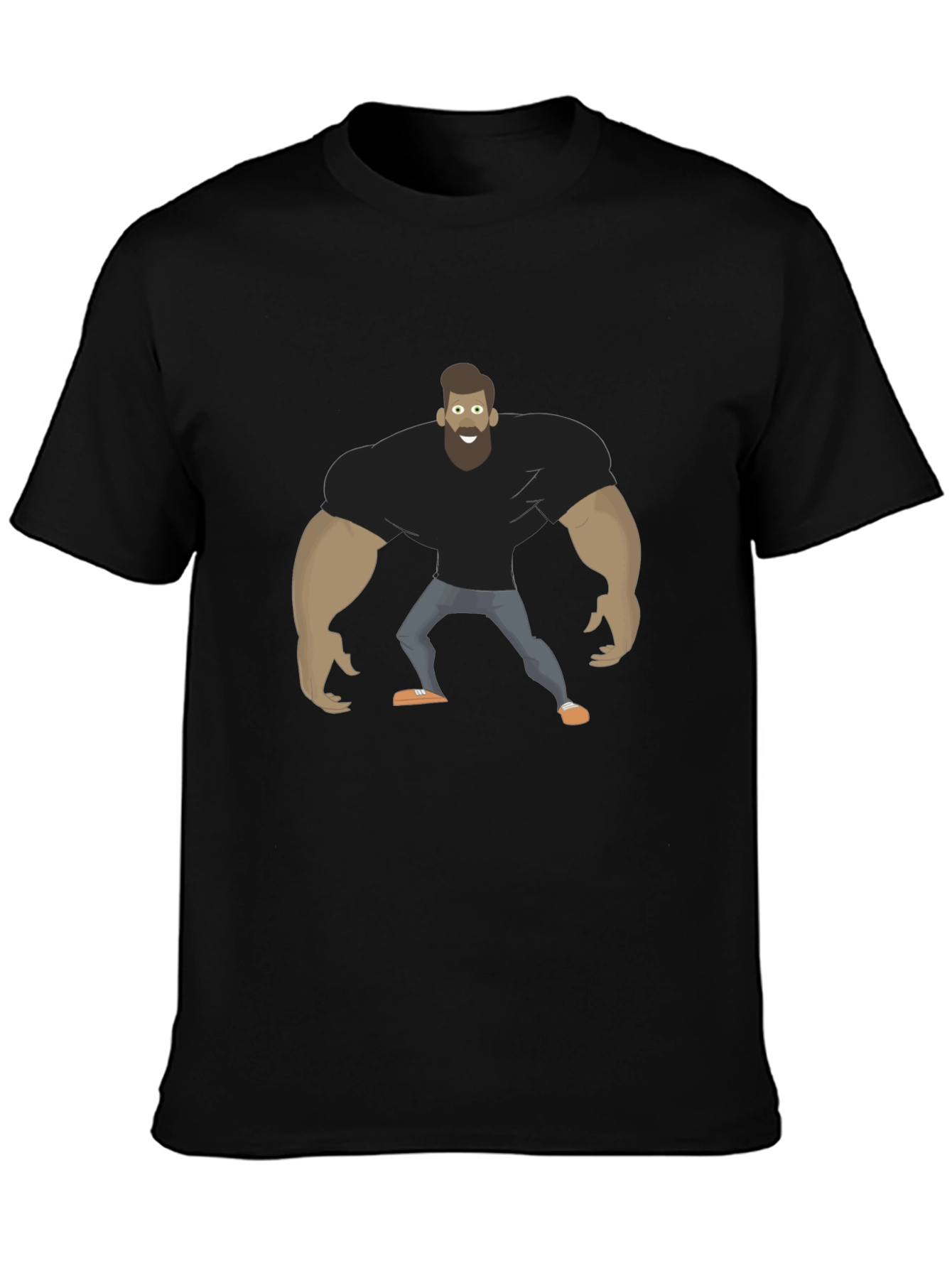 Camiseta Negra Hombre Musculoso Diseño Divertido