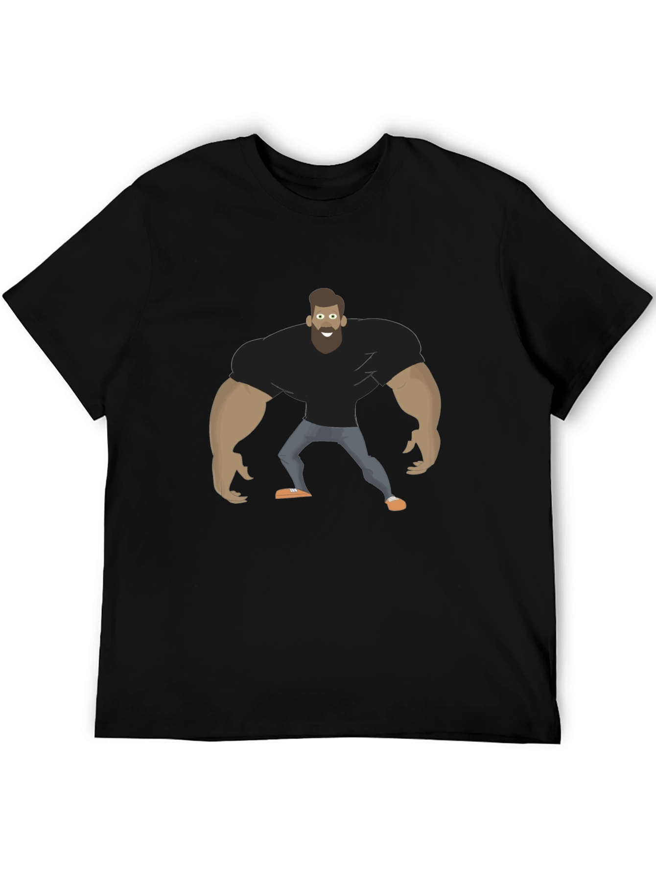 Camiseta Negra Hombre Musculoso Diseño Divertido