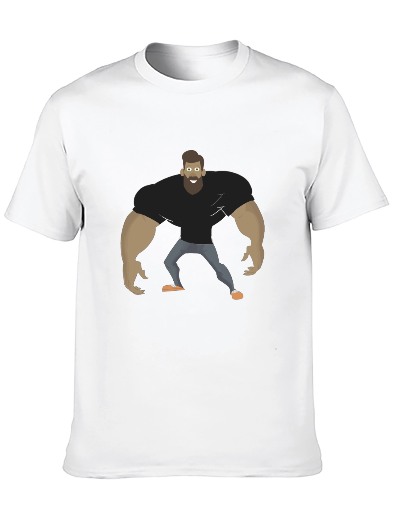 Camiseta Negra Hombre Musculoso Diseño Divertido