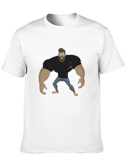 Camiseta Negra Hombre Musculoso Diseño Divertido