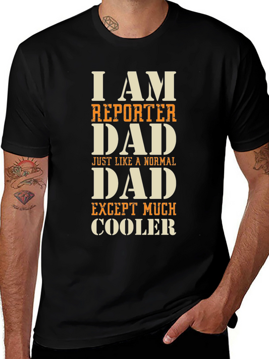 Camiseta Negra: Soy Reportero Papá - Divertida y Cómoda