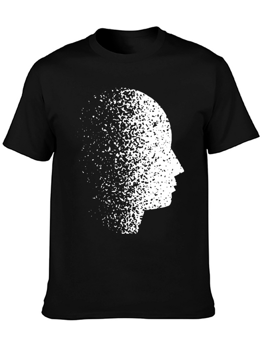Camiseta Negra Hombre - Silueta Cabeza Desvanecida