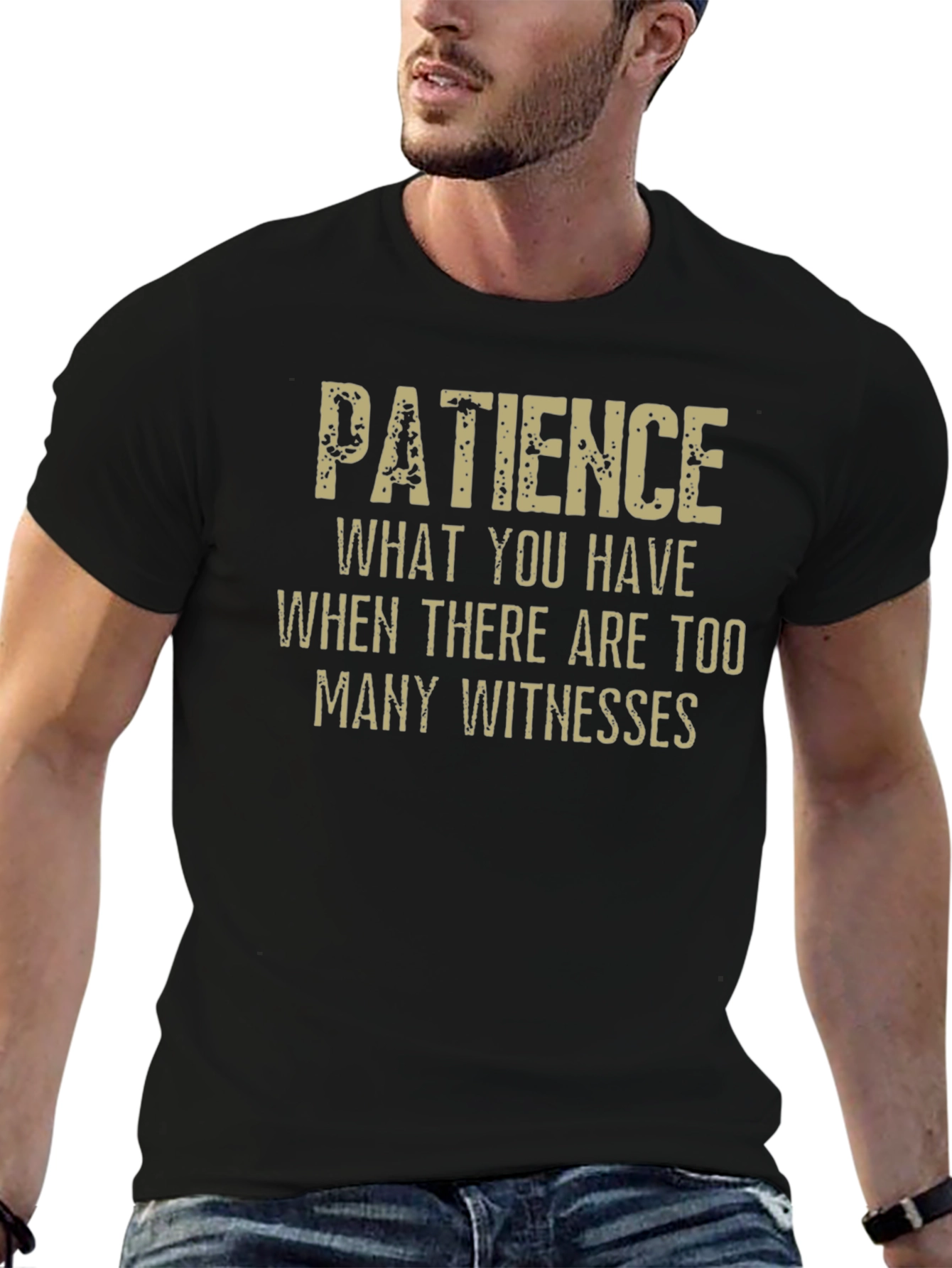Camiseta Negra Paciencia: Demasiados Testigos