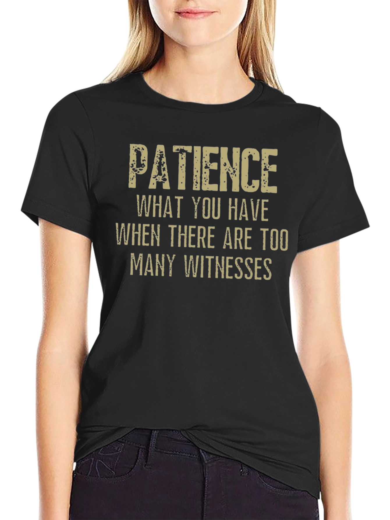 Camiseta Negra Paciencia: Demasiados Testigos