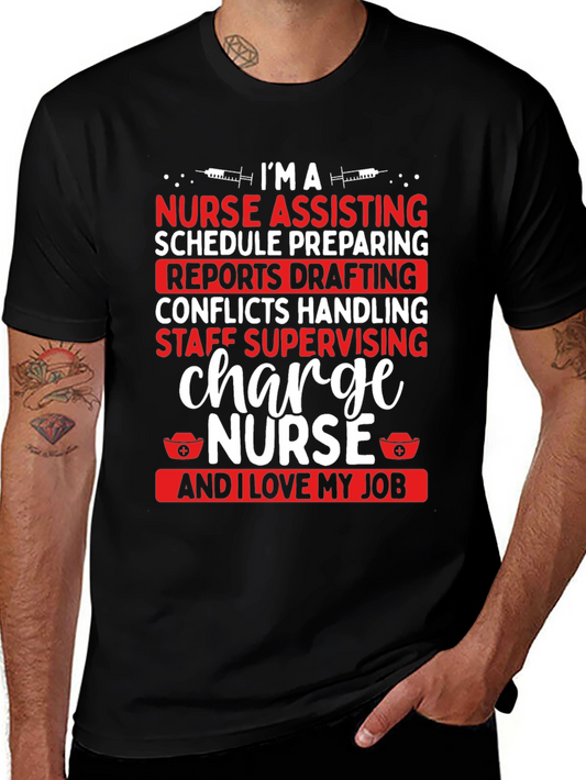 Camiseta Negra con Diseño de Enfermera
