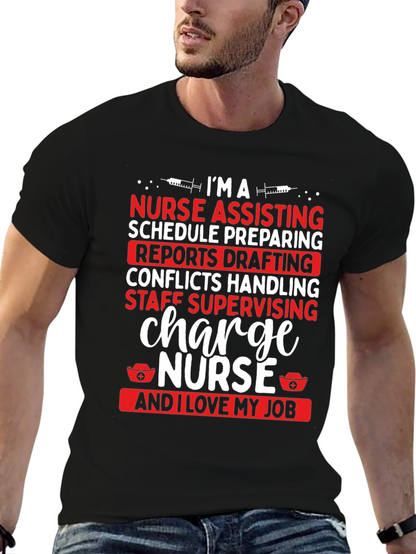 Camiseta Negra con Diseño de Enfermera