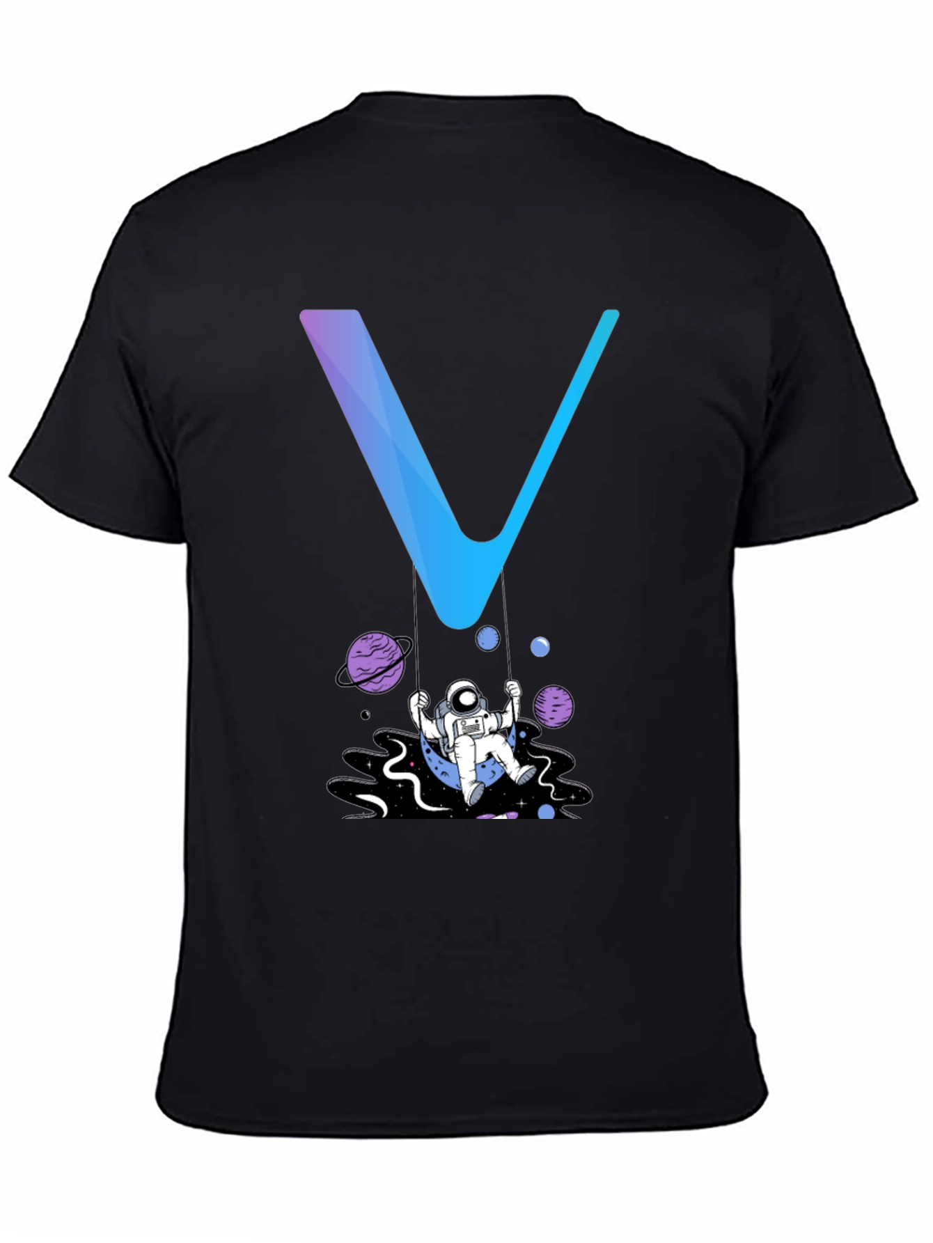Camiseta Hombre Negra Diseño Astronauta Espacial