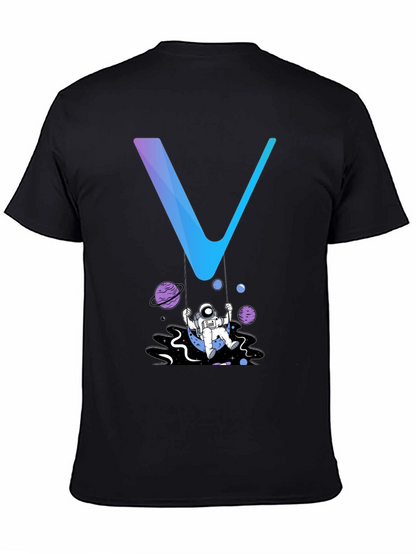 Camiseta Hombre Negra Diseño Astronauta Espacial