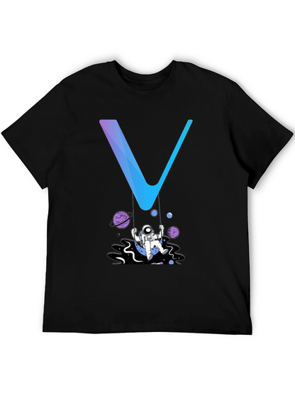 Camiseta Hombre Negra Diseño Astronauta Espacial
