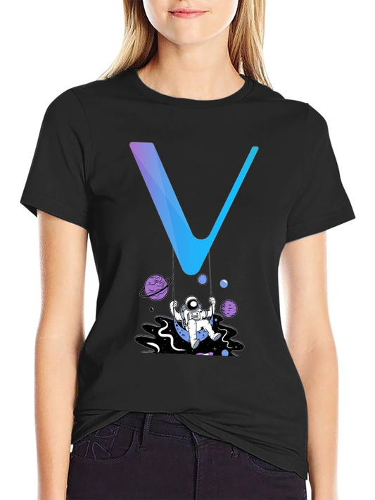 Camiseta Hombre Negra Diseño Astronauta Espacial