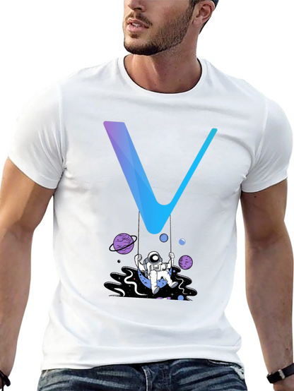 Camiseta Hombre Negra Diseño Astronauta Espacial