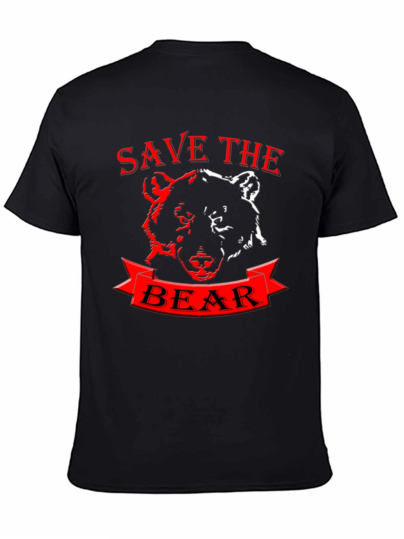 Camiseta Negra Save the Bear - Diseño Único