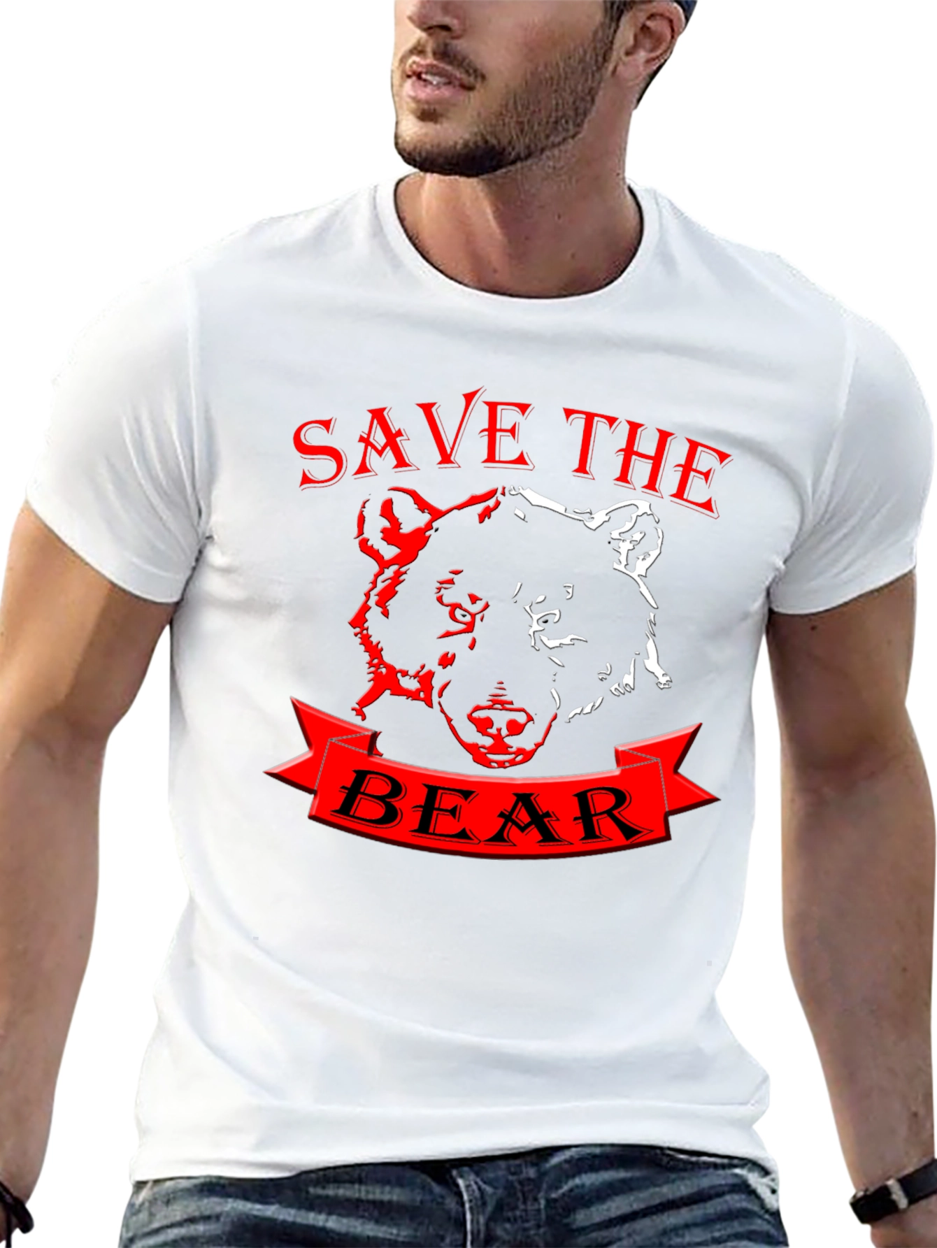 Camiseta Negra Save the Bear - Diseño Único