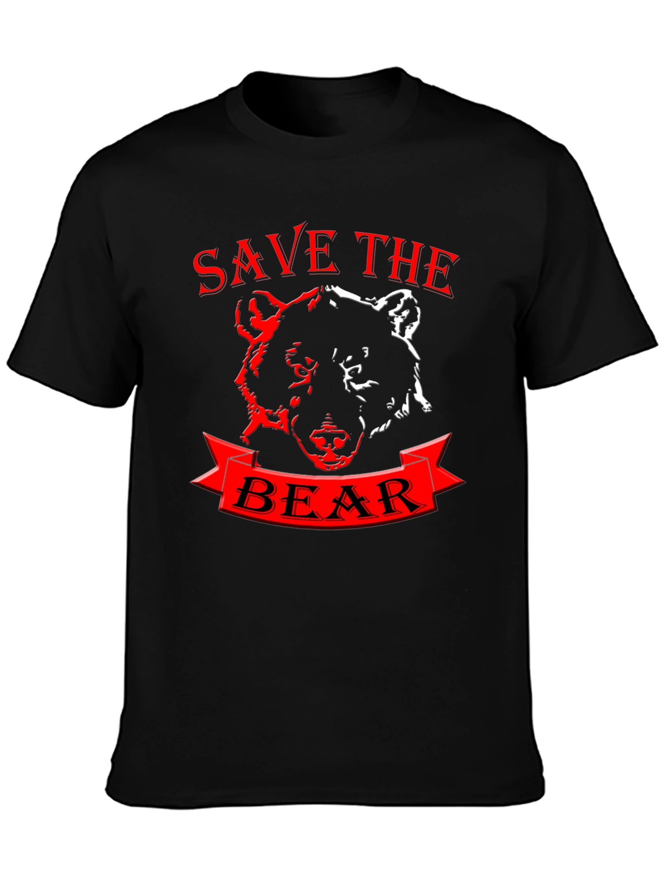 Camiseta Negra Save the Bear - Diseño Único