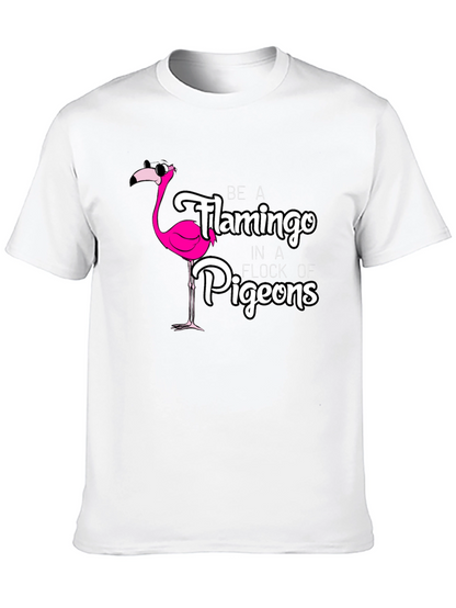 Camiseta Negra con Diseño de Flamenco Divertido