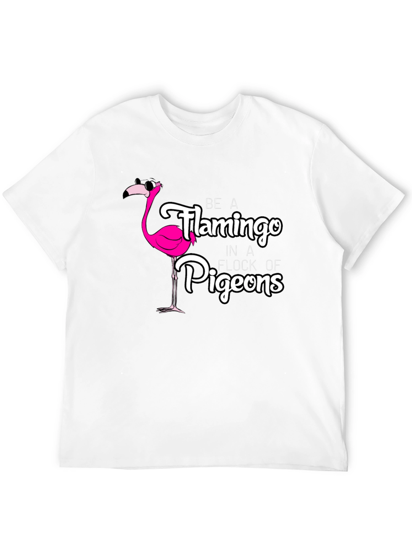 Camiseta Negra con Diseño de Flamenco Divertido