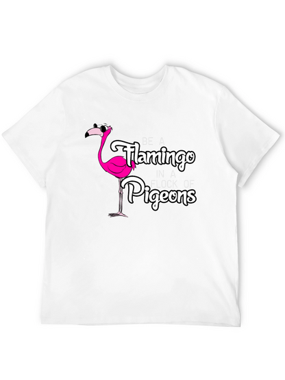 Camiseta Negra con Diseño de Flamenco Divertido