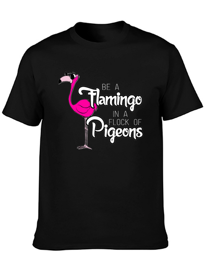 Camiseta Negra con Diseño de Flamenco Divertido