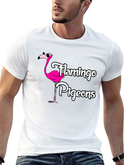 Camiseta Negra con Diseño de Flamenco Divertido