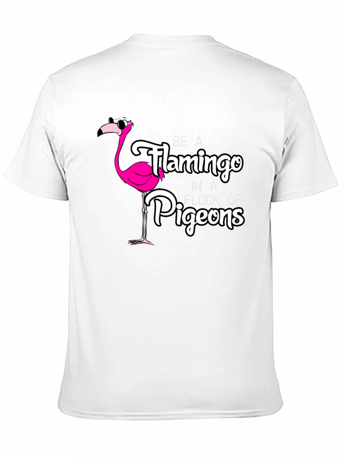 Camiseta Negra con Diseño de Flamenco Divertido