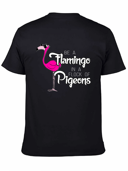 Camiseta Negra con Diseño de Flamenco Divertido