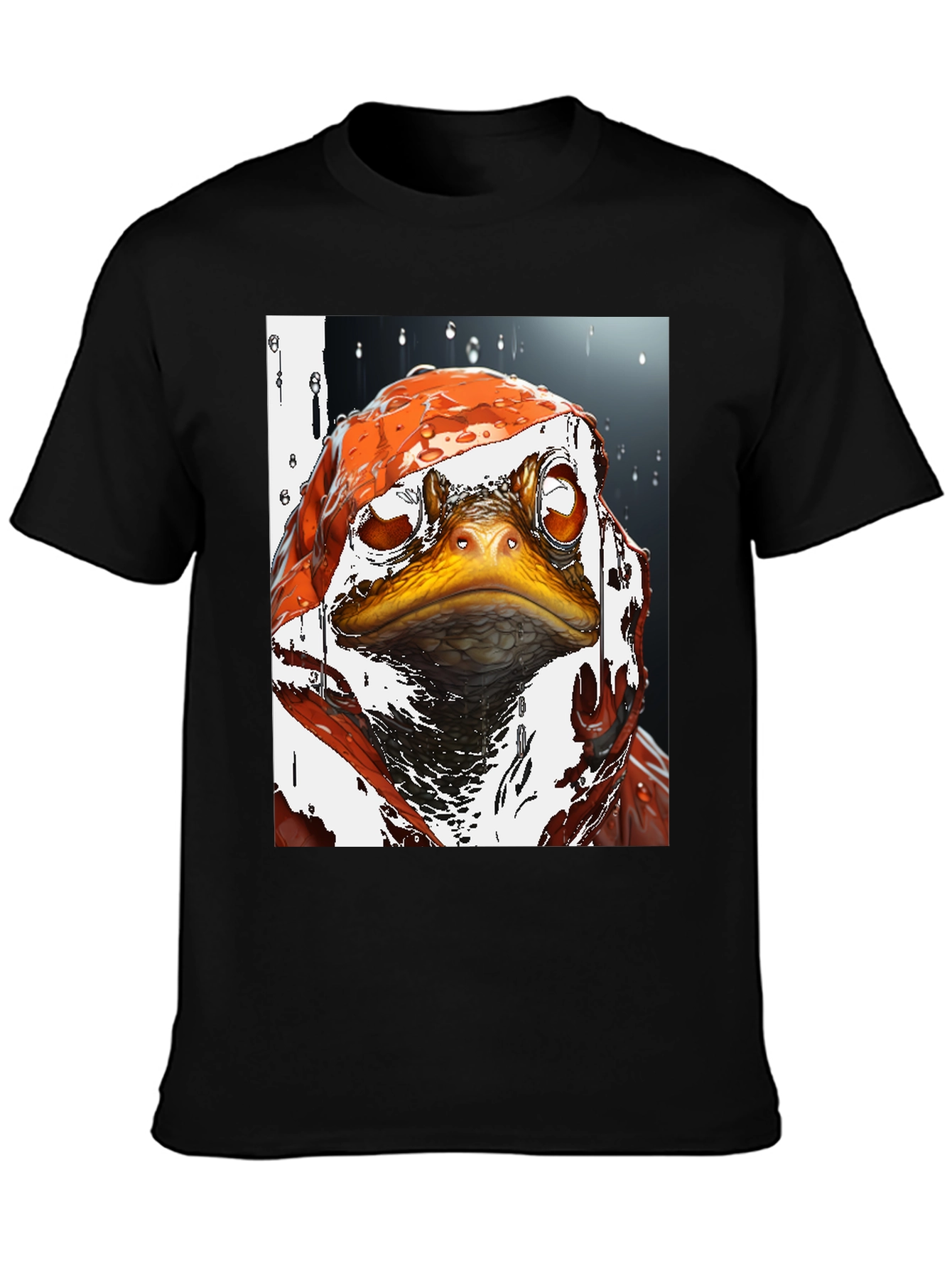 Camiseta Negra con Diseño de Rana Artística