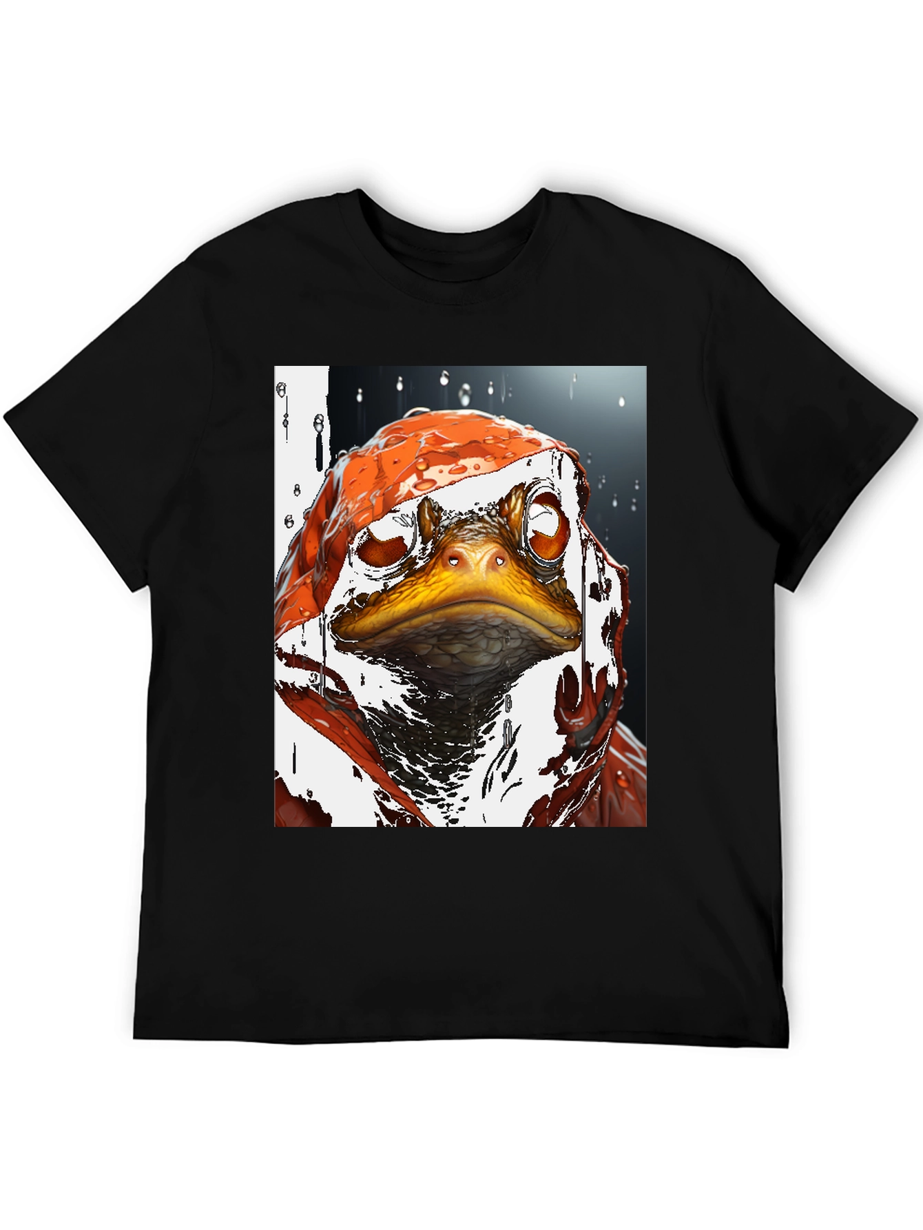 Camiseta Negra con Diseño de Rana Artística